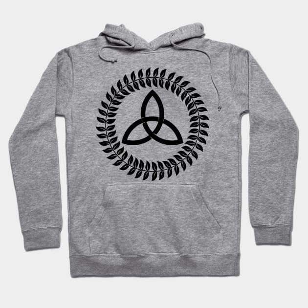 The symbol of the Holy Trinity framed by a wreath Hoodie by Reformer